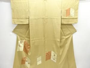 鶴に宝尽くし模様刺繍一つ紋訪問着（重ね衿付き）